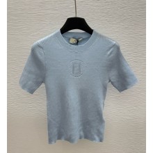 FENDI knitted T-shirt blue 2025