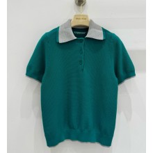 MIU MIU Cotton polo shirt MMLB23 Green 2025