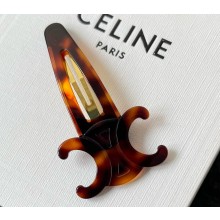 Celine Triomphe Large Snap Hair Clip in Acetate and Steel 042904 2025