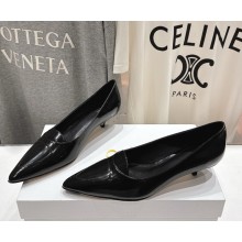 The Row Viv Kitten Heel in Leather black 2025