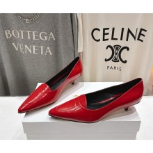 The Row Viv Kitten Heel in Leather Scarlet 2025