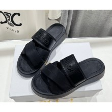 Chloé mila sandals padded taffeta and grained leather black 2025