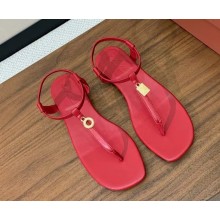 Loro Piana flip-flop sandals goatskin in red 2025