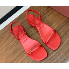 Loro Piana flat sandals goatskin in red 2025