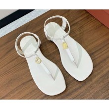 Loro Piana flip-flop sandals goatskin in white 2025