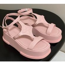 Louis Vuitton Maya platform sandal pink calf leather 2025