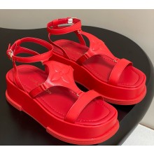 Louis Vuitton Maya platform sandal Cerise Red calf leather 2025