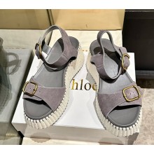 Chloe Nama wedge sandal cowhide dark grey 2025 