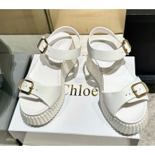 Chloe Nama wedge sandal cowhide Eggshell  2025 