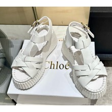 Chloe Nama wedge sandal smooth cowhide Eggshell 2025 