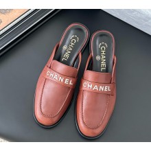 Chanel mules calfskin leather Camel 050607 2025