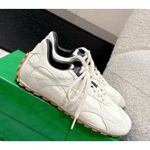 Bottega Veneta Orbit Flash Sneaker Low-top lace-up sneaker in soft suede and lightweight nylon white 2025