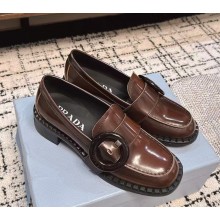 Prada Brushed leather loafers 1D979N Sienna 2025