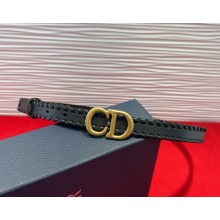 Dior Saddle Belt Black Smooth Calfskin with Leather Topstitching, 20 MM 2025 