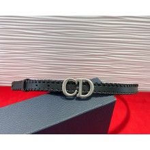 Dior Saddle Belt Black /silver Smooth Calfskin with Leather Topstitching, 20 MM 2025 