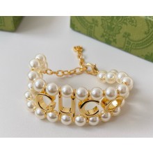 Gucci bracelet with pearls 817082 Metal with light gold-toned finish 2025
