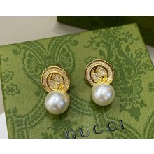 Gucci Blondie crystal pearl earrings 050901 2025