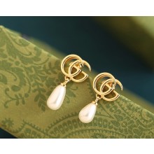 Gucci GG Marmont pearl drop earrings 815307 Metal with yellow gold-toned finish 2025