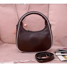 MIU MIU Wander leather bag 5bc125 Briarwood/White 2025