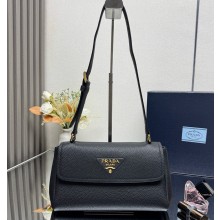 Prada Small leather shoulder bag 1BN022 black 2025