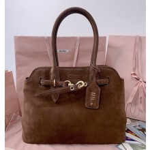 MIU MIU Aventure suede bag 5BG291 Oak 2025