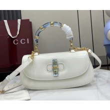 Gucci Bamboo Diva medium bag 827750 White shiny, polished leather 2025