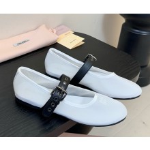 Miu Miu Mesh fabric ballerinas flats white 2025