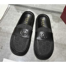Gucci Women's mule with Double G black Original GG canvas 2025