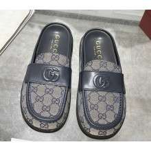 Gucci Women's mule with Double G blue and blue Original GG canvas 2025