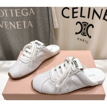 MIU MIU Plume nappa leather mule white 2025
