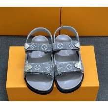 Louis Vuitton 1AHNWU LV Sunset Comfort Sandal grey Monogram denim 2025