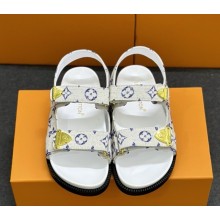 Louis Vuitton 1AHNWU LV Sunset Comfort Sandal white Monogram denim 2025