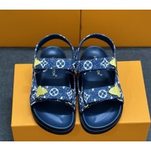 Louis Vuitton 1AHNWU LV Sunset Comfort Sandal dark blue Monogram denim 2025