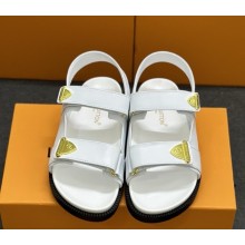 Louis Vuitton 1AHNNX LV Sunset Flat Comfort Sandal Ecru White Lambskin 2025