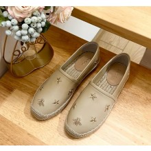 Gucci Calfskin Bee Star Embroidered Espadrilles beige 2025