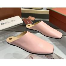 Loro Piana Alba Flat Mule Lambskin Fluffy Pink 2025