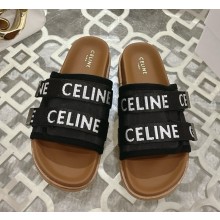 CELINE PITEA STRAPPY SANDAL IN "CELINE" JACQUARD BLACK / WHITE 2025