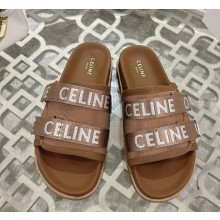 CELINE PITEA STRAPPY SANDAL IN "CELINE" JACQUARD Brown / WHITE 2025