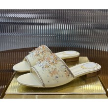 Rene Caovilla Cinderella Nude Slider Sandal gold heel 1.5cm 2025