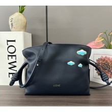LOEWE Mini Flamenco clutch in nappa calfskin Dark Ink 2025