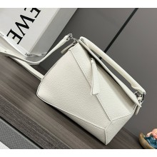 loewe Mini Puzzle Edge bag in classic calfskin white 2025