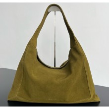 Bottega Veneta Large Hop Shoulder bag in suede leather green 2025 