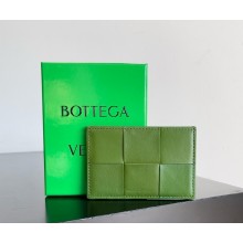 Bottega Veneta Leather Cassette Card Holder dark green 2025 