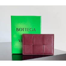 Bottega Veneta Leather Cassette Card Holder Cherry 2025 