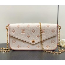 Louis Vuitton M14968 Félicie Pochette Bicolor Eden Embossed grained cowhide leather 2025
