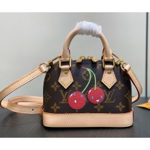 LV x TM new launch nano alma M13146 Monogram cherry coated canvas Cowhide-leather trim 2025