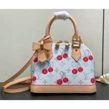 LV x TM Alma BB M14234 Monogram cherry coated canvas Cowhide-leather trim 2025
