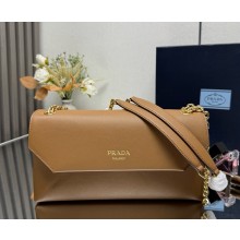 Prada Leather shoulder Bag 1BD371 Caramel 2025