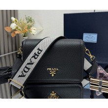 Prada Leather shoulder Bag 1BD314 black / gold 2025