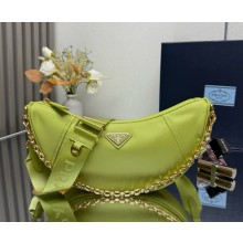 Prada Demi-lune Re-Nylon shoulder bag 1BH222 Ivy Green 2025